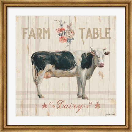 Framed Farm Patchwork V Print