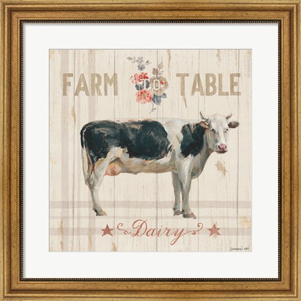Framed Farm Patchwork V Print