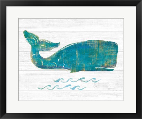 Framed On the Waves I Light Plank Print