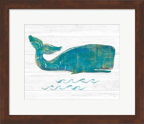 Framed On the Waves I Light Plank Print