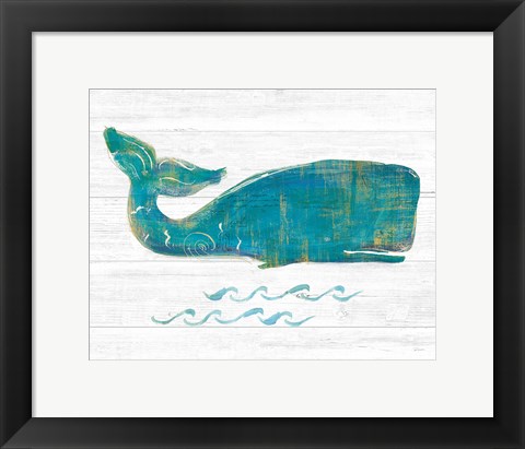 Framed On the Waves I Light Plank Print