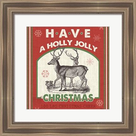 Framed Farmhouse Holiday IV Color Print