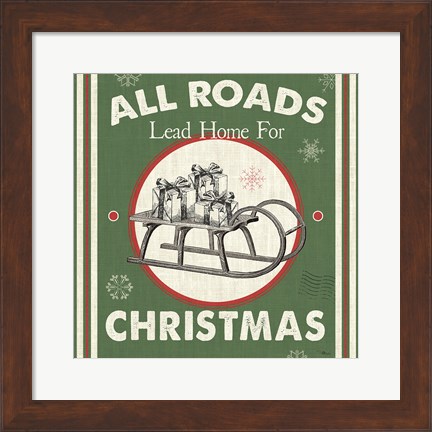 Framed Farmhouse Holiday II Color Print