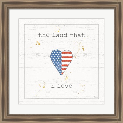 Framed USA Cuties III Shiplap Print