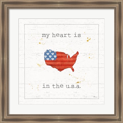 Framed USA Cuties II Shiplap Print