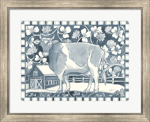 Framed Farm Life II Stripe Border Print