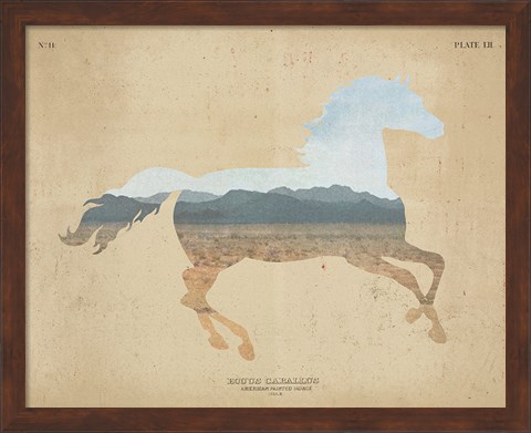 Framed American Southwest Horse Distressed Print