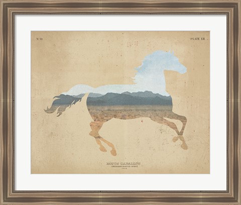 Framed American Southwest Horse Distressed Print