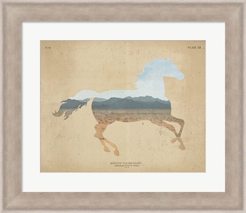 Framed American Southwest Horse Distressed Print