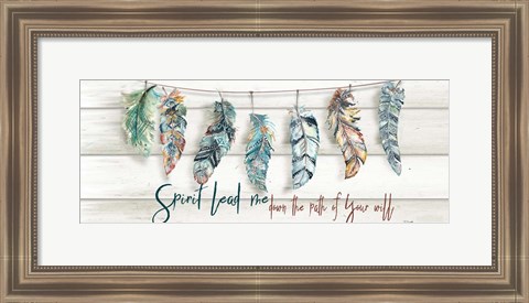 Framed Tribal Feathers Sign Print