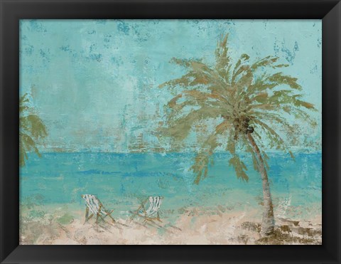 Framed Beach Day Landscape I Print