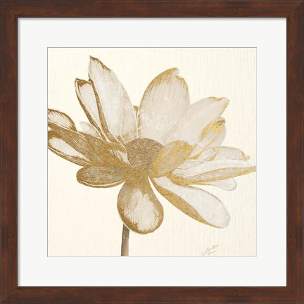 Framed Vintage Lotus Cream I Print