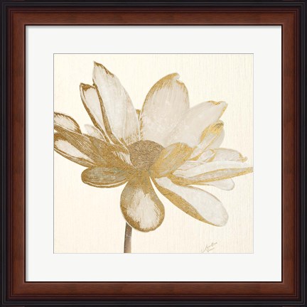 Framed Vintage Lotus Cream I Print