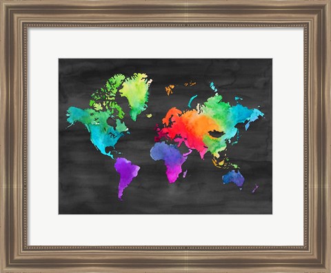 Framed Map of Many Colors Print