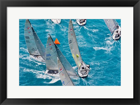 Framed Sailboats in Acura Miami Grand Prix, Miami, Florida Print