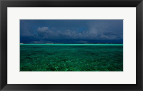 Framed Cloudscape over Caribbean sea, Great Exuma Island, Bahamas Print