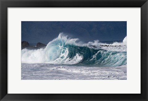 Framed Waves in Pacific Ocean, Hawaii Print