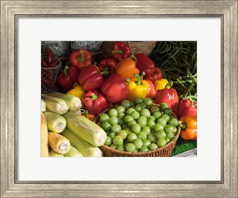 Framed Vegetables for Sale at a Market Stall, Helsinki, Finland Print