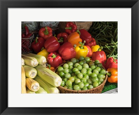 Framed Vegetables for Sale at a Market Stall, Helsinki, Finland Print