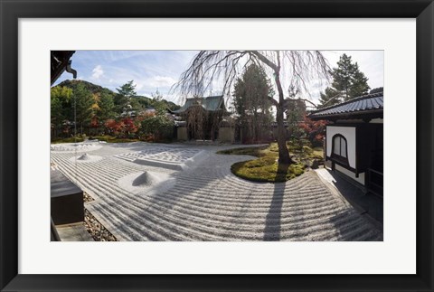 Framed Zen garden at Kodaiji Temple, Japan Print