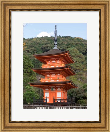 Framed Small Pagoda at Kiyomizu-dera Temple, Japan Print