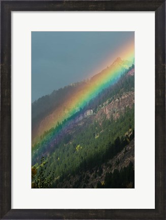 Framed Rainbow over Mountain Range, Maroon Creek Valley, Aspen, Colorado Print