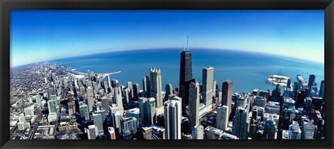 Framed Aerial view of Chicago, Cook County, Illinois Print