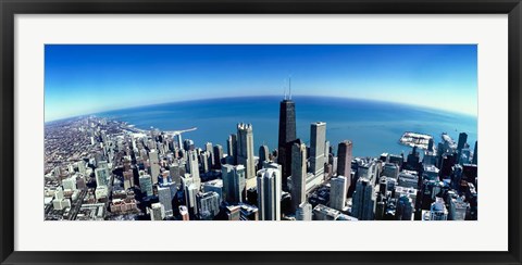 Framed Aerial view of Chicago, Cook County, Illinois Print