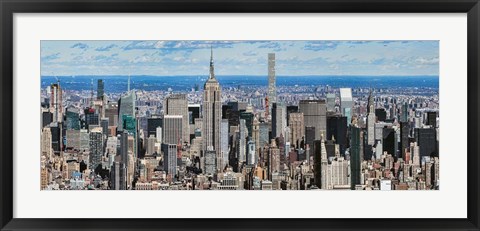 Framed Aerial view of a Cityscape, New York City, NY Print