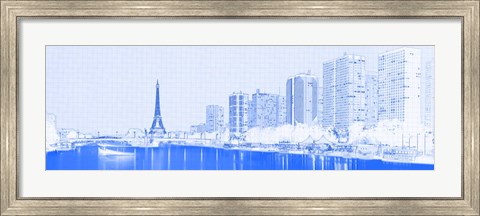 Framed Eiffel Tower &amp; Seine River, Paris Print