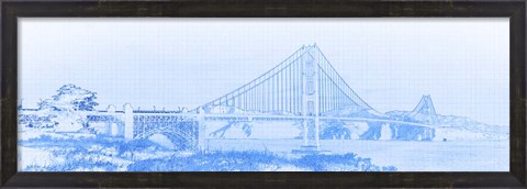 Framed Golden Gate Bridge, San Francisco, California (Blue) Print
