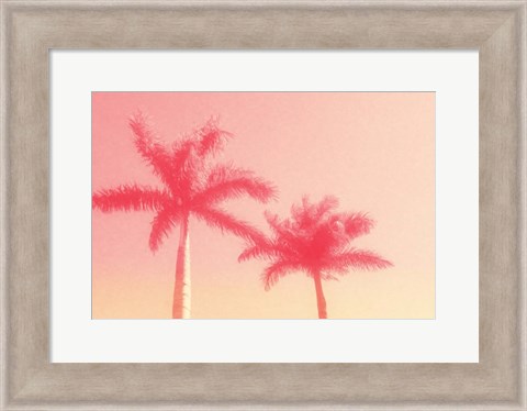 Framed Palm Trees in Pink Print