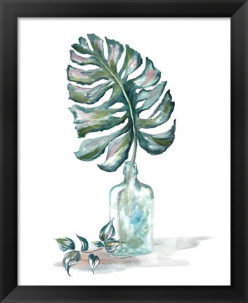 Framed Island Tropics Frond in Bottle II Print