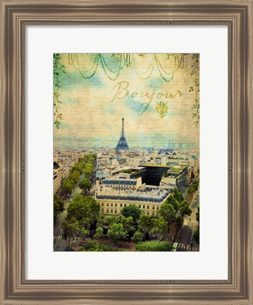 Framed Bonjour Paris Print