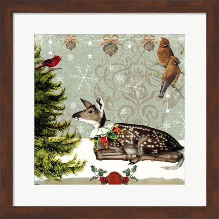 Framed Winter Fawn Print