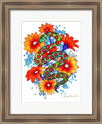 Framed Mosaic Snake Print