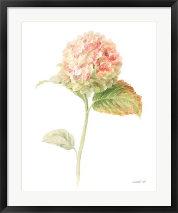 Framed Floursack Florals on White V Print
