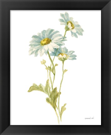 Framed Floursack Florals on White III Print