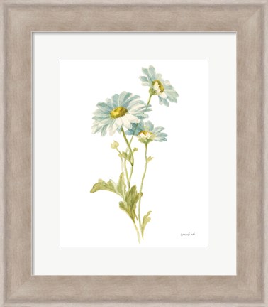 Framed Floursack Florals on White III Print