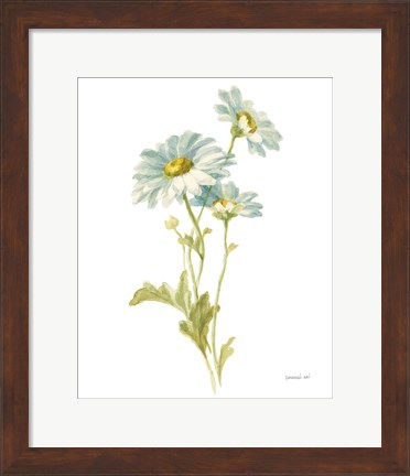 Framed Floursack Florals on White III Print