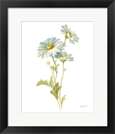 Framed Floursack Florals on White III Print