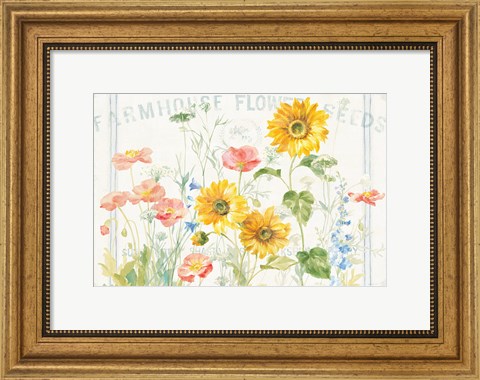 Framed Floursack Florals I Print