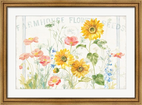 Framed Floursack Florals I Print