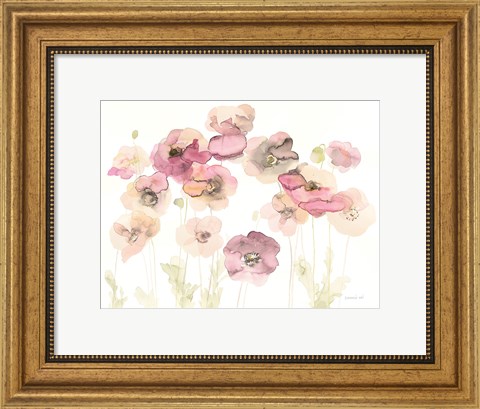 Framed Delicate Poppies Print