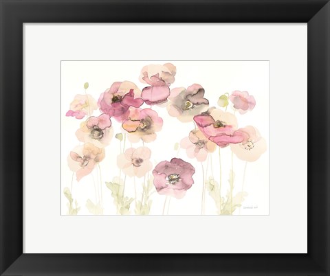 Framed Delicate Poppies Print