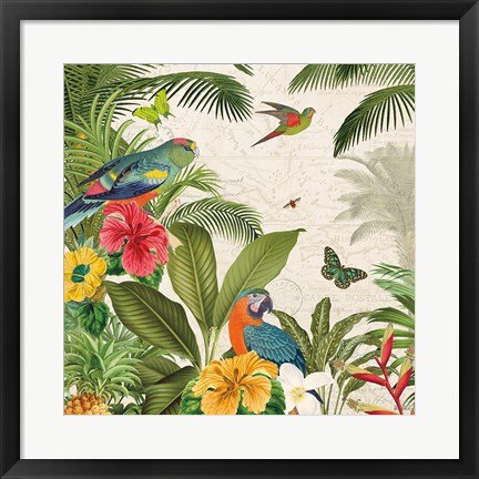 Framed Parrot Paradise II Print