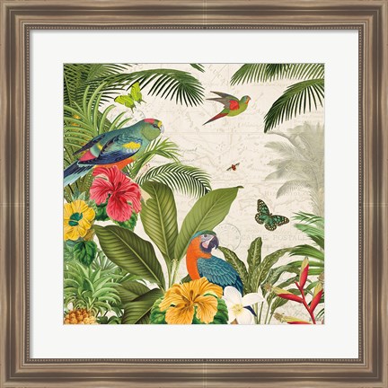 Framed Parrot Paradise II Print