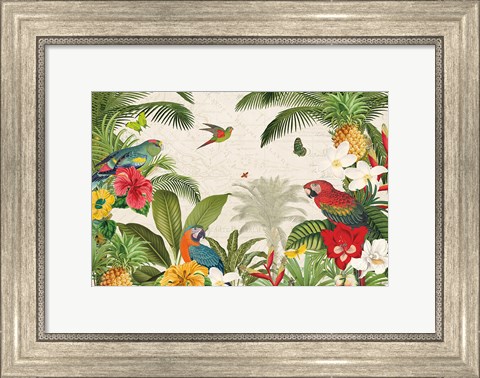 Framed Parrot Paradise I Print