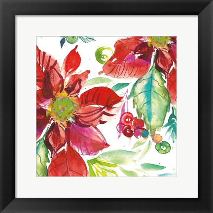 Framed Poinsettia Pretty II Print