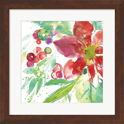 Framed Poinsettia Pretty IV Print